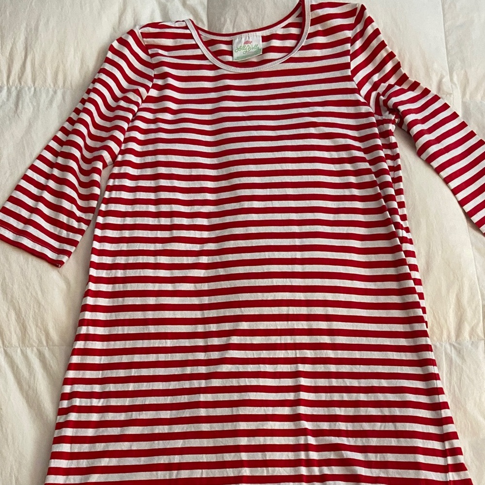 Lolly Wolly Doodle Red and White Striped Dress